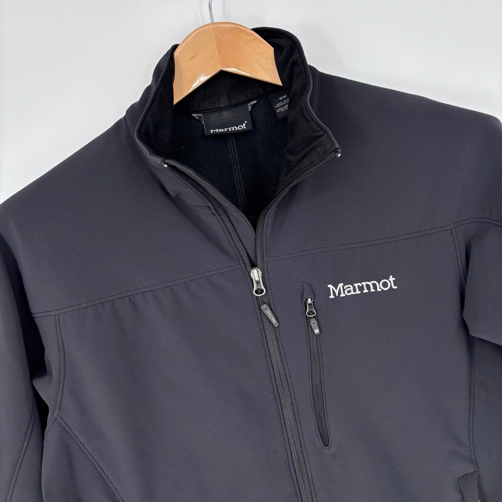 Marmot Gravity Softshell Jacket Men Size M Black Fleece Lined Hiking